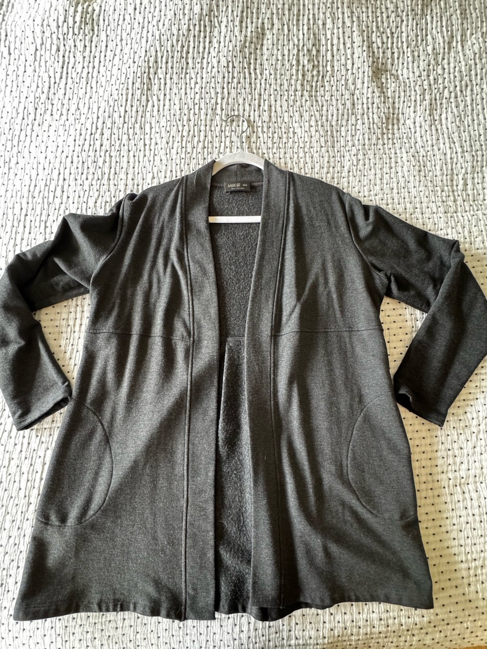 Cozy Open-Front Cardigan in Bamboo fleece - Charcoal